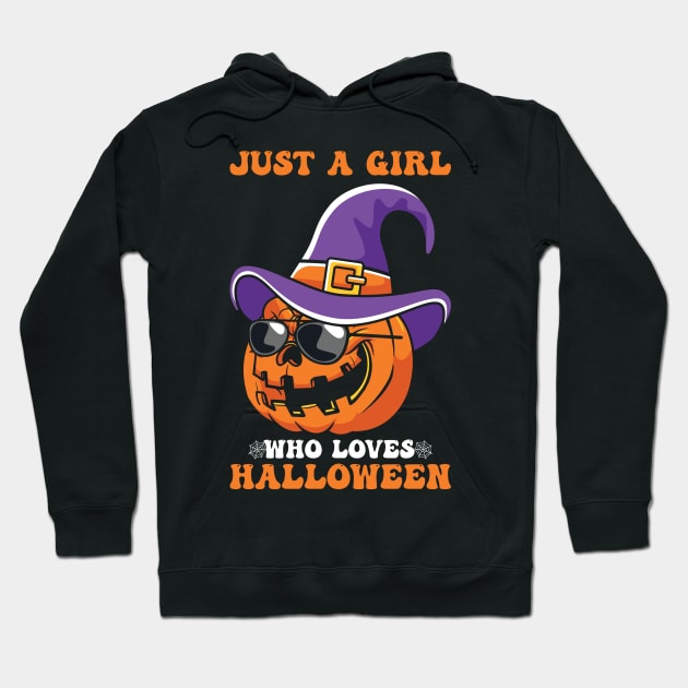 Just A Girl Who Loves Halloween Hoodie by MZeeDesigns